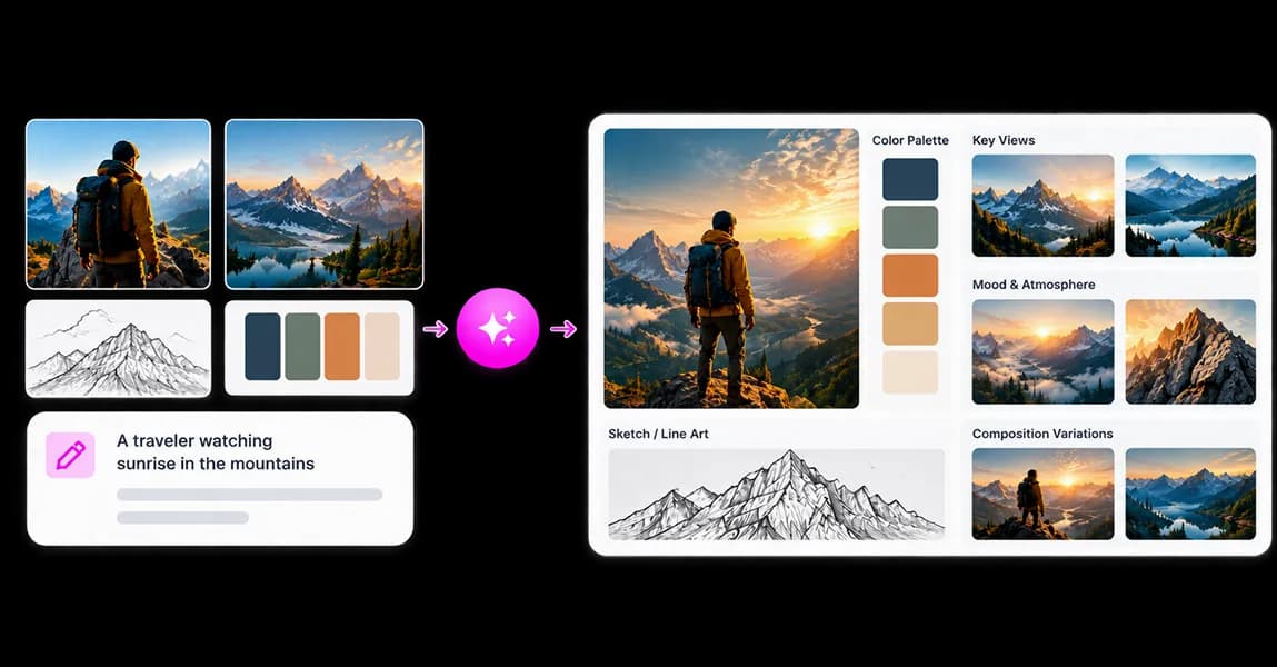 Reference inputs transformed into a structured identity sheet