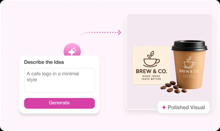 Describe a cafe logo idea and generate a minimal brand mark