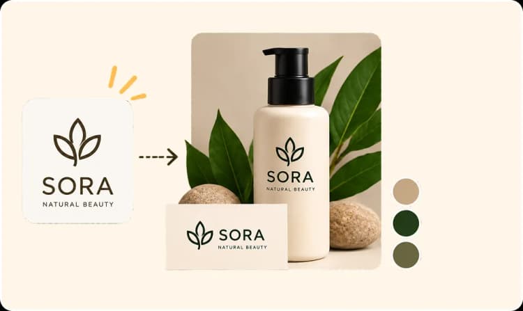 Startup brand identity with logo, packaging, and color palette