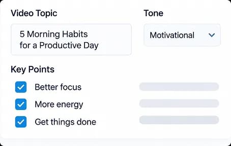 Video title, tone, and key points for thumbnail content