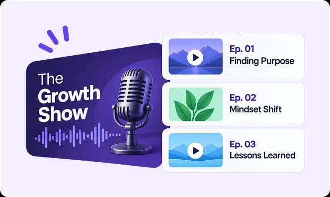Podcast cover and episode thumbnail layouts