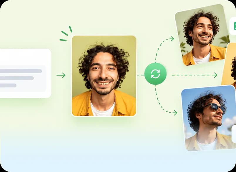 One portrait idea expanded into multiple print-ad interpretations