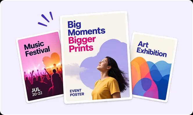 Event posters for a music festival, event poster, and art exhibition