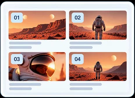 Generated storyboard layout and sequence