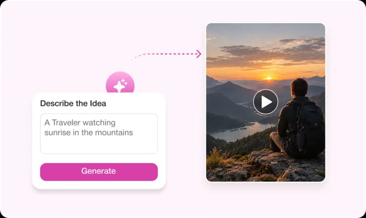 Describe an idea and generate a polished video