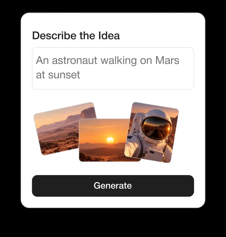 Describe the idea prompt with astronaut references