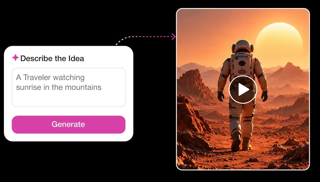 Describe an idea and generate an astronaut video